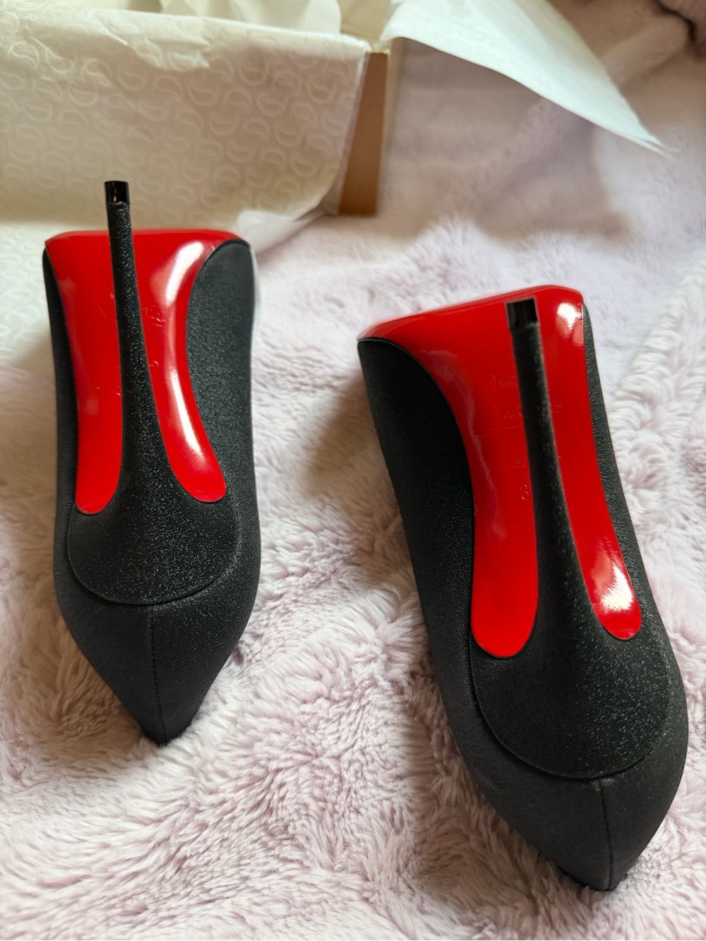 Christian Louboutin Calf Glitter Kate 100